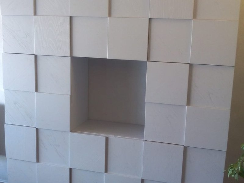 Mobile contenitore geometrico laccato bianco