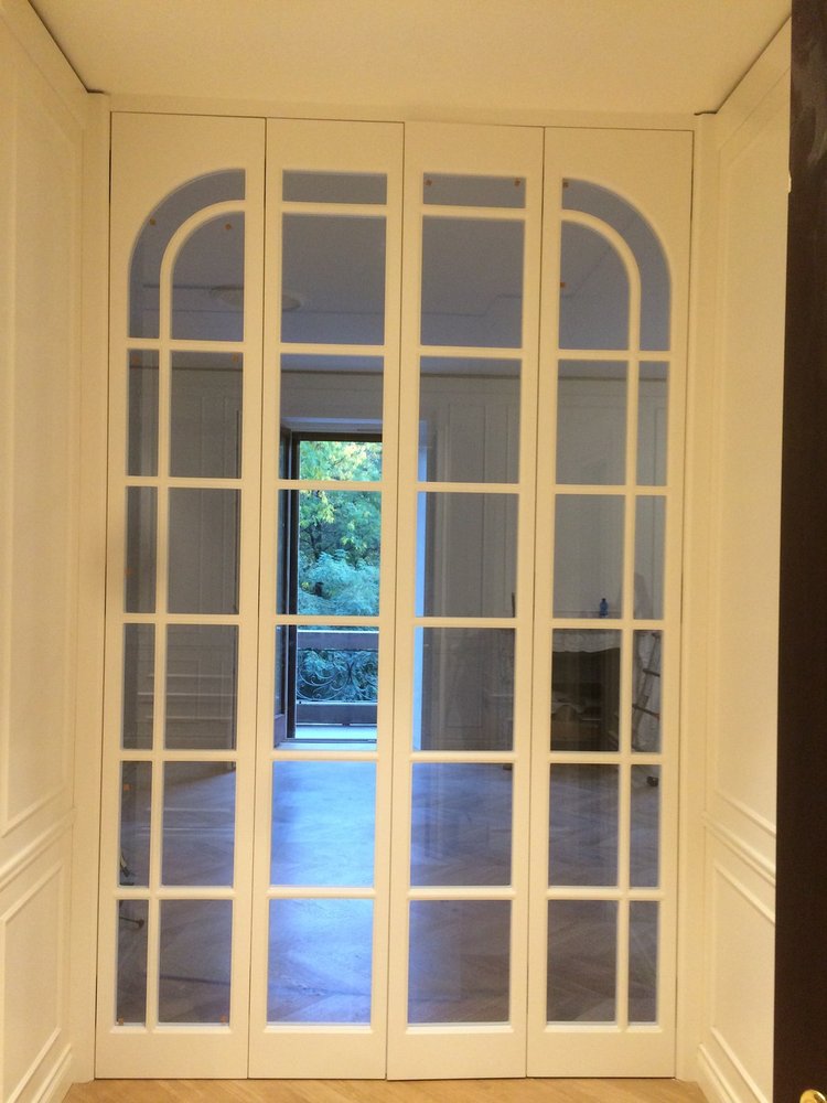 Porta vetrata decorativa a riquadri